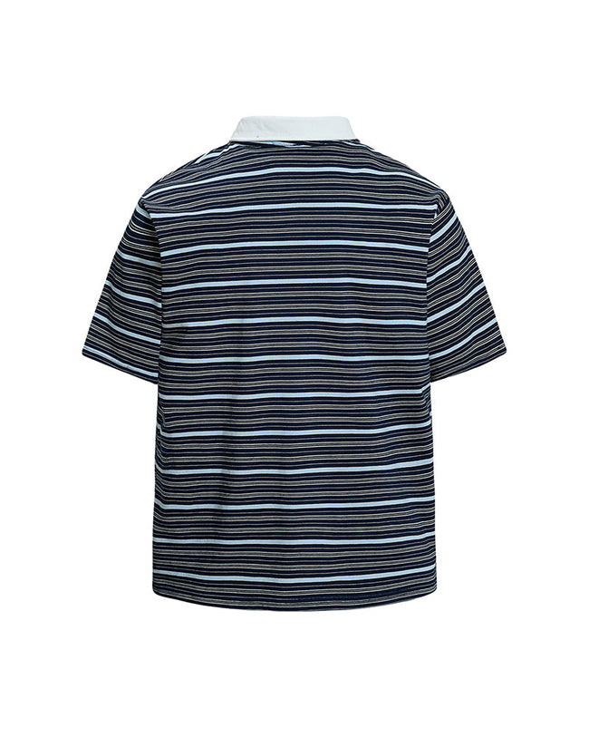 Retro striped short-sleeved shirt Main Image
