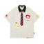 Retro polo collar short sleeves