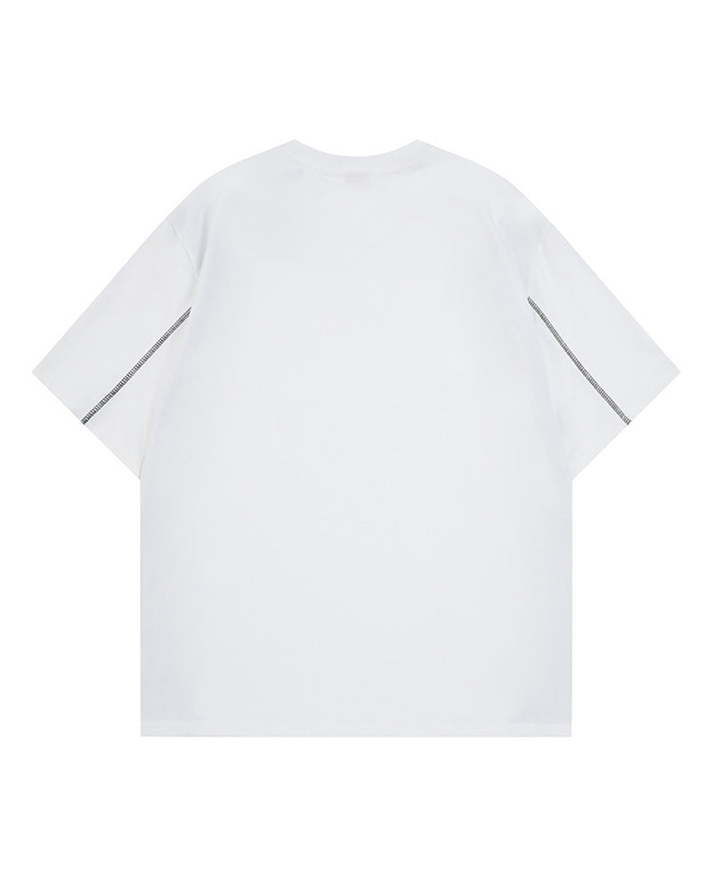 Contrast color short sleeves