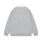 Fake two-piece college style sweatshirt