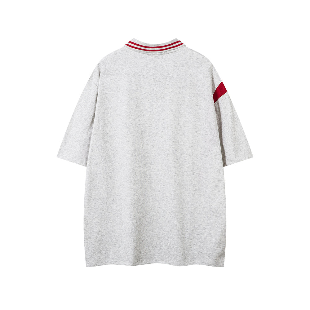 Contrast color short sleeves