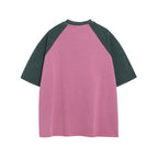Letter print colorblock short sleeves