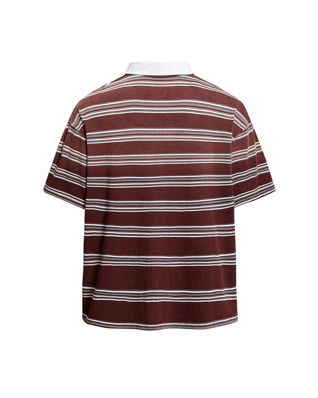 Color-blocked striped short-sleeved shirt Main Image