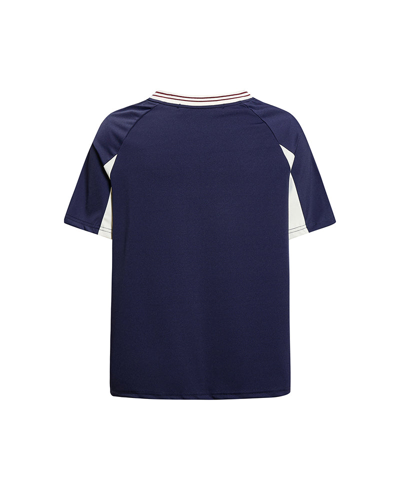 Color-blocked sporty short-sleeved top (women's)