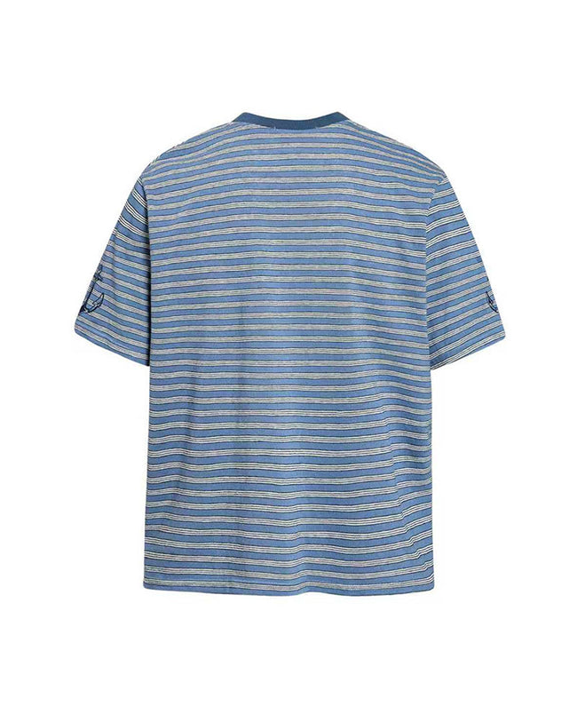 Embroidered striped short-sleeved shirt Main Image