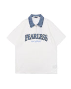 American retro lapel zipper short sleeves
