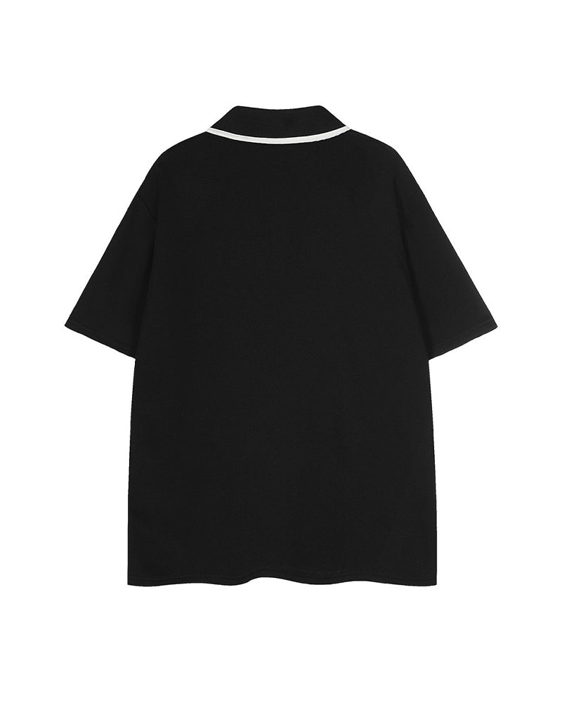Color Block Casual Short Sleeve