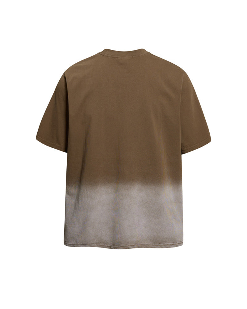 Washed distressed short-sleeved shirt