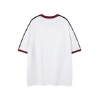 Contrast color letter short sleeves