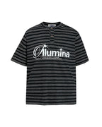 Striped loose short-sleeved shirt