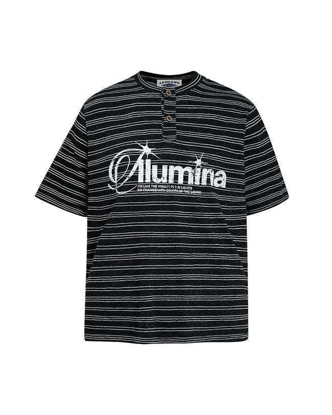Striped loose short-sleeved shirt Main Image