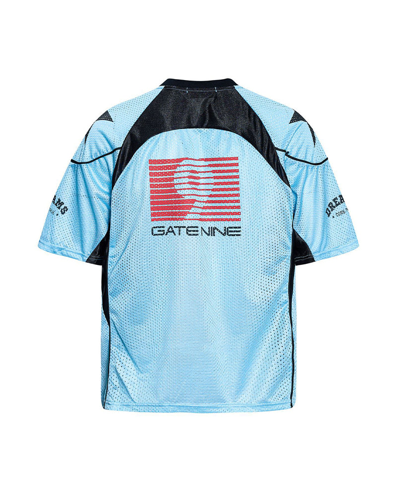 Color-blocked short-sleeved shirt
