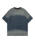 Washed distressed short sleeves