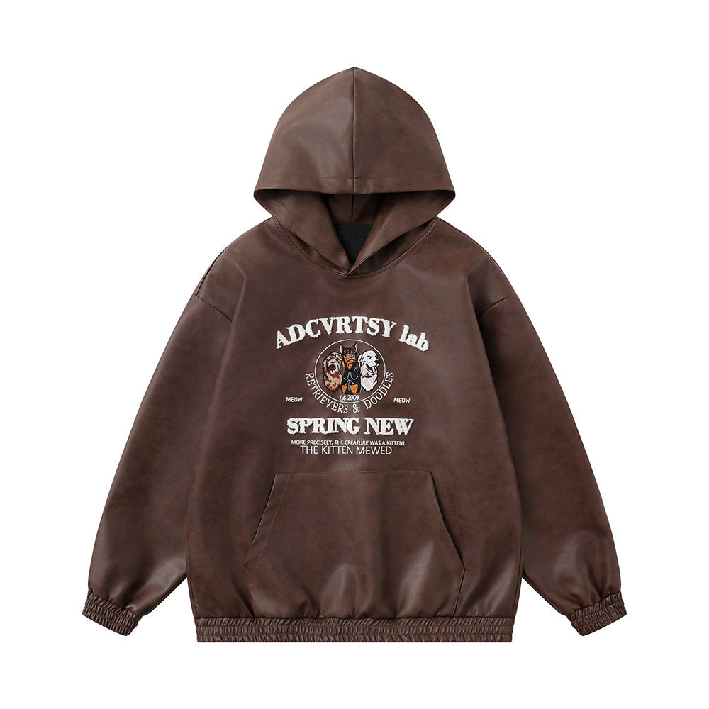 Fun puppy patent leather sweatshirt