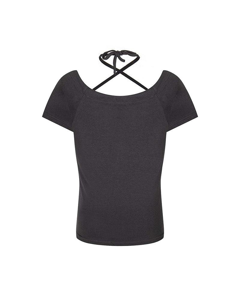 Distressed Slim-Fit Short-Sleeve Top