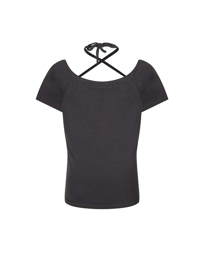 Distressed Slim-Fit Short-Sleeve Top Main Image