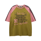 Retro colorblock short sleeves