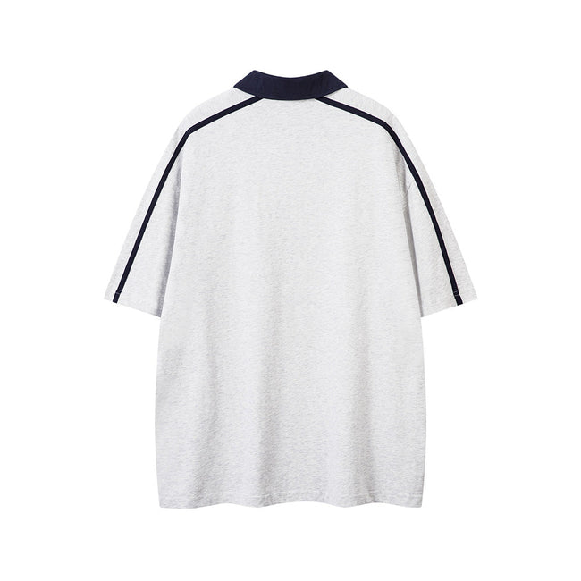 Contrast color letter short sleeves Main Image