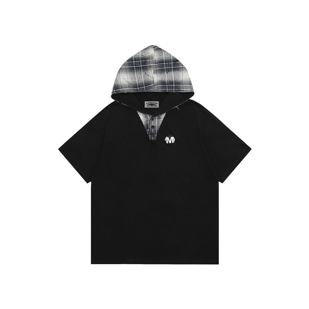 Retro hooded short sleeves