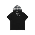 Retro hooded short sleeves