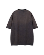 Washed distressed short-sleeved shirt
