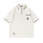 Retro college style bear short sleeves