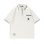 Retro college style bear short sleeves