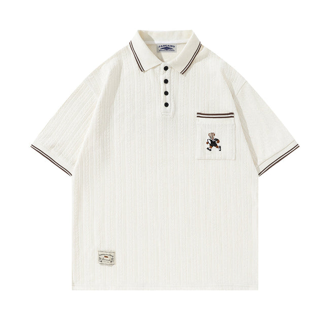 Retro college style bear short sleeves Hover Image