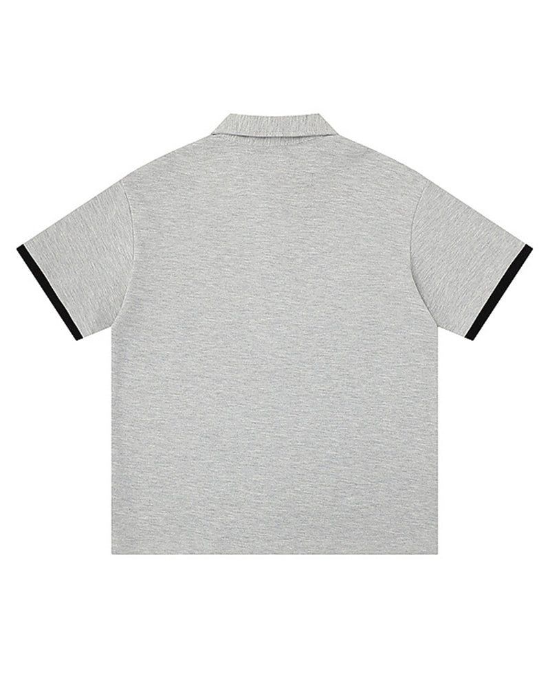 Contrast color loose short sleeves