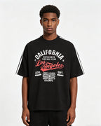 Contrast color letter print short sleeves