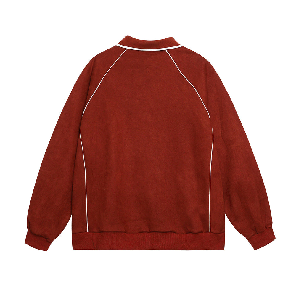 Retro lapel sweatshirt