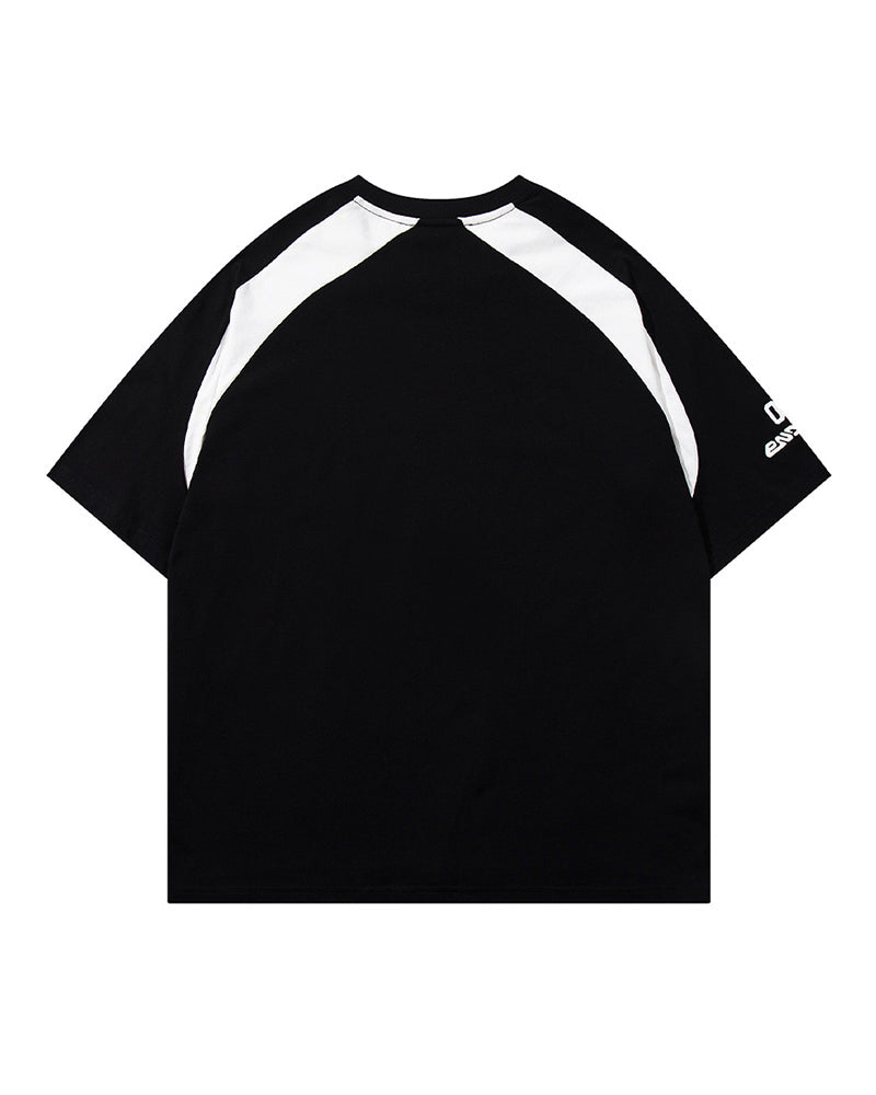 Sports style patchwork short sleeves