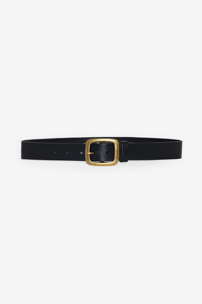 RSALBT04 - Unisex Rectangle Center Bar Buckle Leather Belt Hover Image