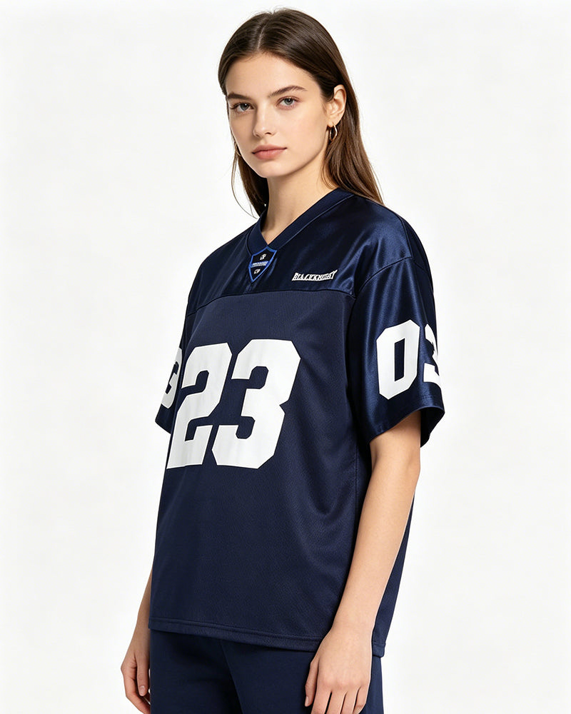 spliced sports short-sleeved shirt