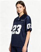 spliced sports short-sleeved shirt