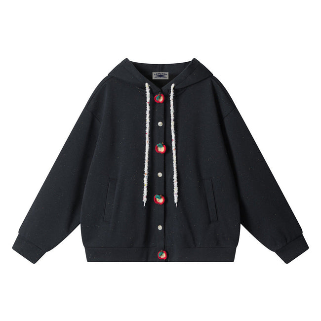 Simple hooded sweatshirt jacket Hover Image