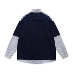 Fake two-piece polo sweatshirt