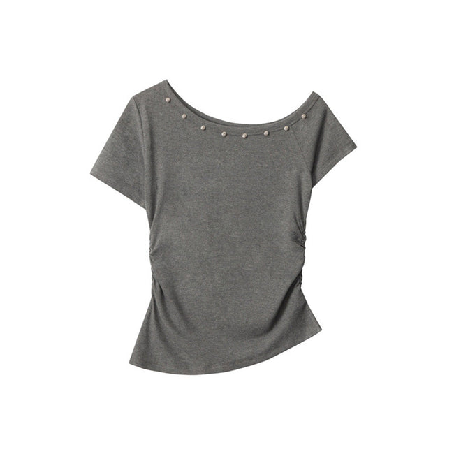Off-shoulder slim short sleeves Main Image