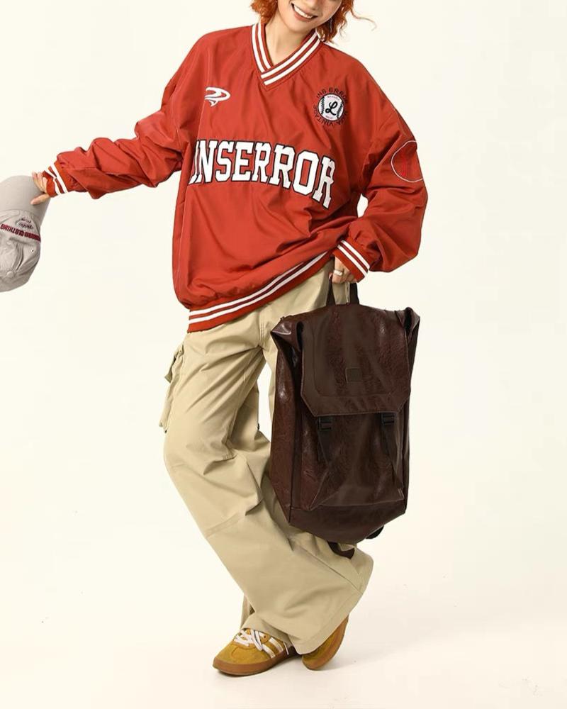 American retro letter long sleeves