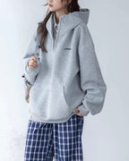 vintage stand collar hooded jacket