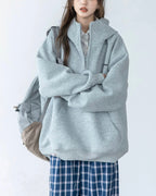 vintage stand collar hooded jacket
