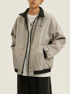 Retro reversible three stripes contrasting color jacket