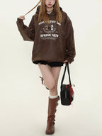 Fun puppy patent leather sweatshirt