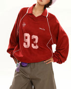 Retro lapel sweatshirt