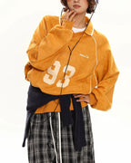 Retro lapel sweatshirt