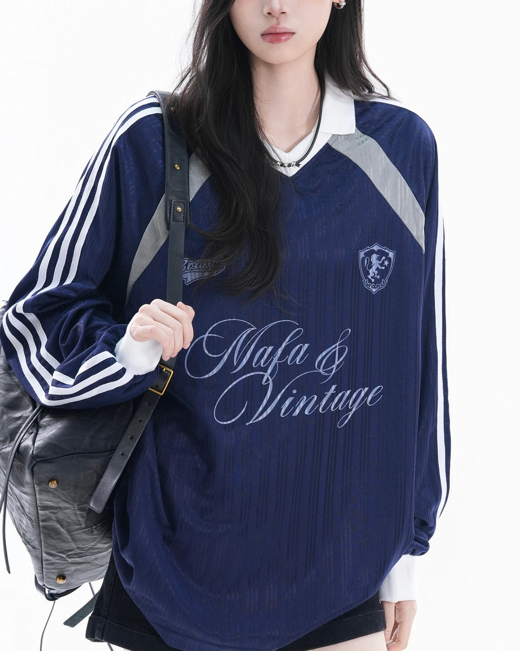 Contrast color stitching sweatshirt