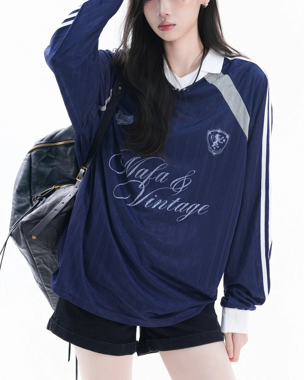 Contrast color stitching sweatshirt