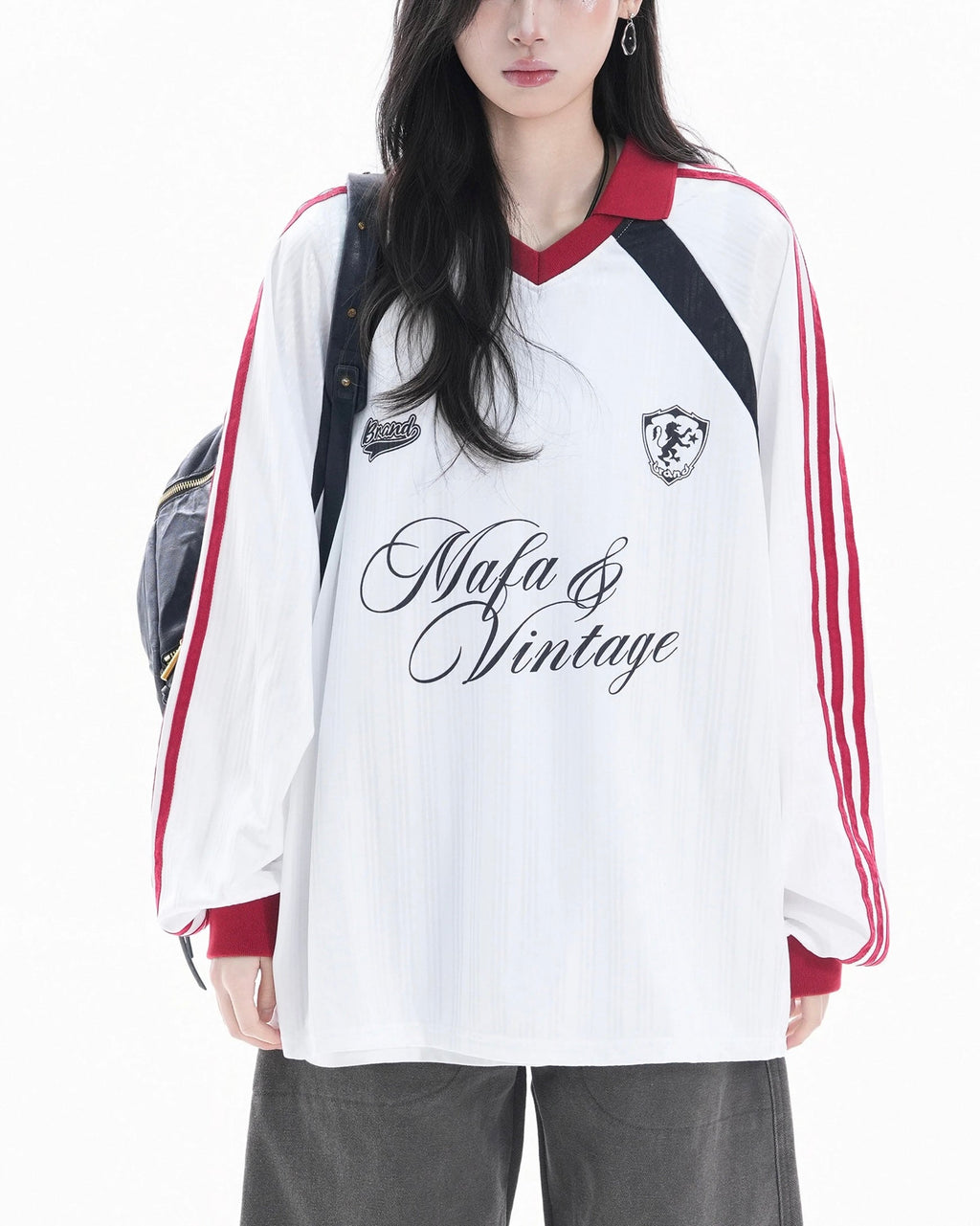Contrast color stitching sweatshirt