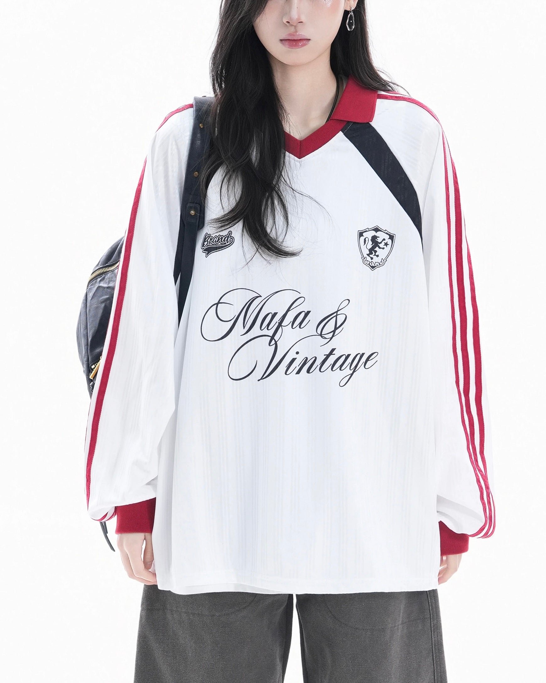 Contrast color stitching sweatshirt