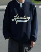 Solid color faux two-piece sweatshirt